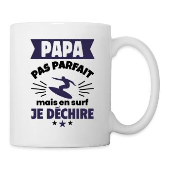 Papa pas parfait, mais en surf je déchire - Mug blanc - blanc - Droite