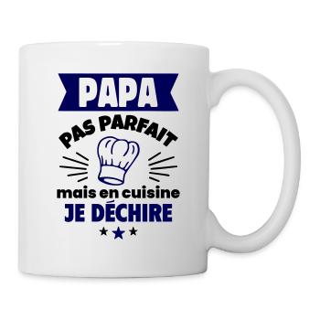 Papa pas parfait, mais en cuisine je déchire - Mug blanc - blanc - Droite