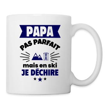 Papa pas parfait, mais en ski je déchire - Mug blanc - blanc - Droite