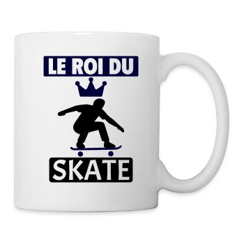 Le Roi du Skate Skateur Skateboard - Mug blanc - blanc - Droite