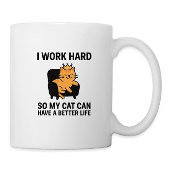 King's cat with humorous text - Mug - white - Right