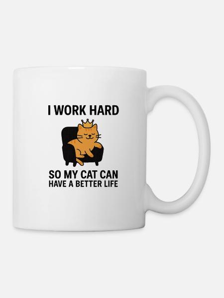 King's cat with humorous text - Mug - white