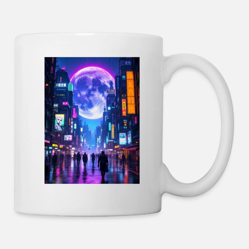 Lune dans la ville - Mug blanc - blanc