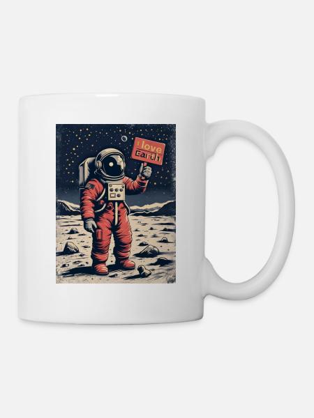 Astronaut mit Botschaft - Tasse - Weiß