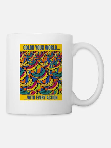 Art pop à la banane coloré - Mug blanc - blanc