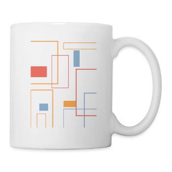 Minimaliste moderne geometrique abstrait et coloré - Mug blanc - blanc - Droite