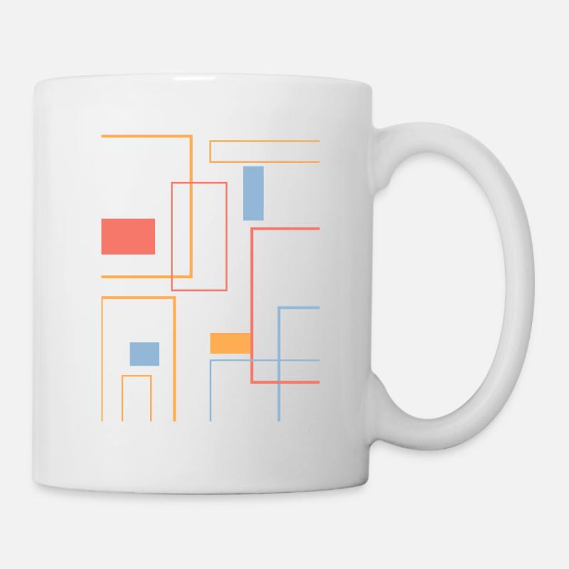 Modern geometric minimalist abstract and colorful - Mug - white