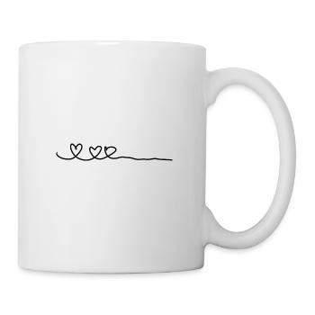Line Heart Three Hearts - Mug - white - Right