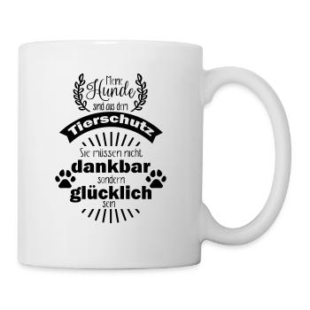 Meine Hunde aus dem Tierschutz - Tasse - Weiß - Rechts