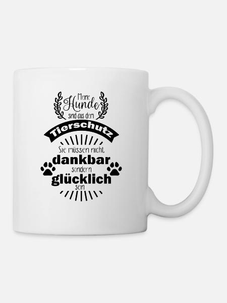 Meine Hunde aus dem Tierschutz - Tasse - Weiß