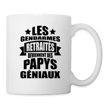 les gendarmes retraités deviennent papys géniaux - Mug blanc - blanc - Droite