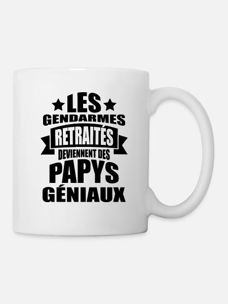 les gendarmes retraités deviennent papys géniaux - Mug blanc - blanc