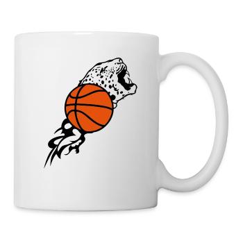 ballon basketball leopards flamme1 - Mug blanc - blanc - Droite