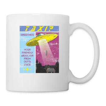 Alien taxi? Pirate de l'air drôle de l'espace - Mug blanc - blanc - Droite