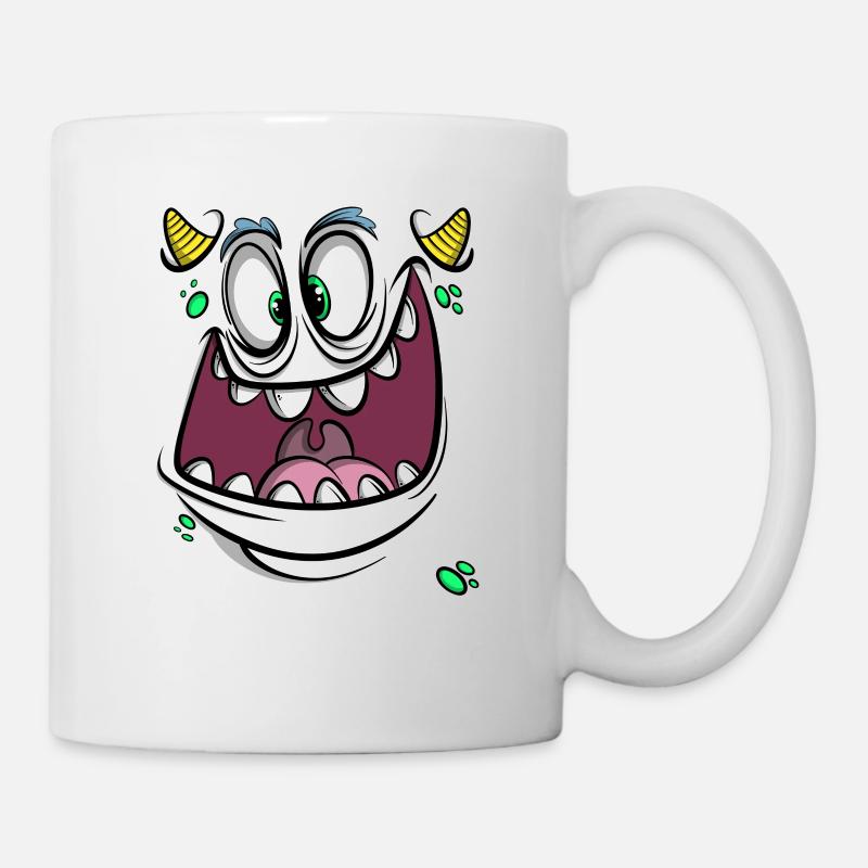 Monster Gesicht - Tasse - Weiß