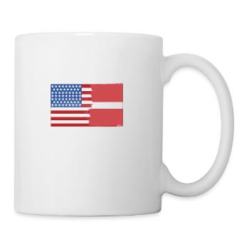 Half Denmark Half USA Flags - Mug - white - Right