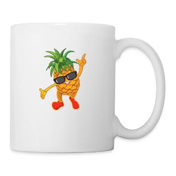 Dancing pineapple with sunglasses - Mug - white - Right