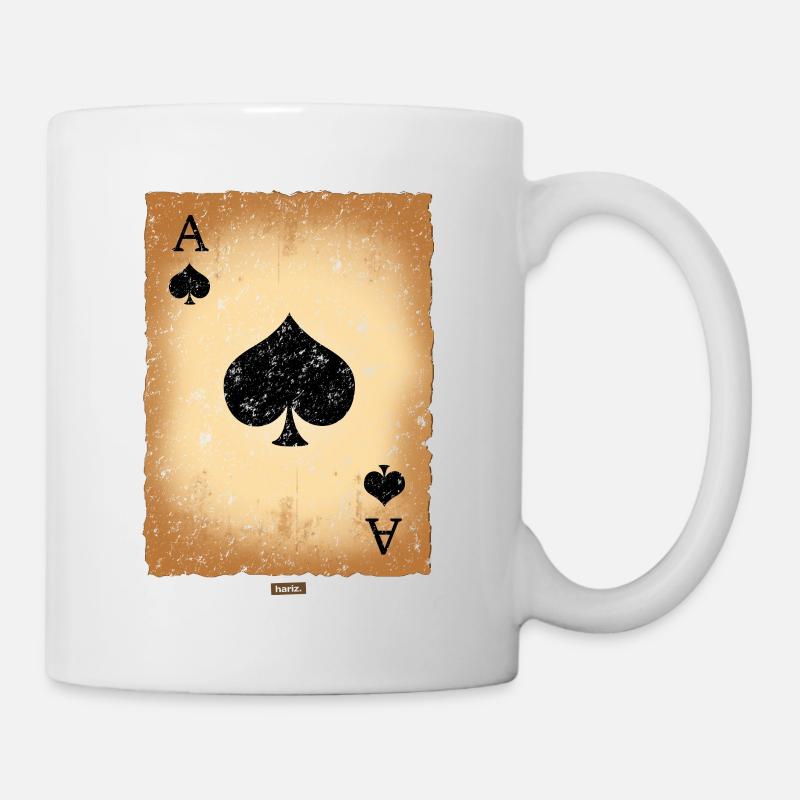 Playing Card Spades Ace HARIZ Carnival Kostuem Koeln - Mug - white