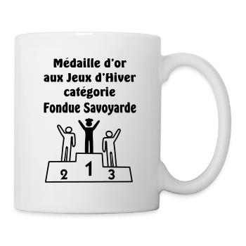 medaille d' or fondue savoyarde (au fromage) - Mug blanc - blanc - Droite