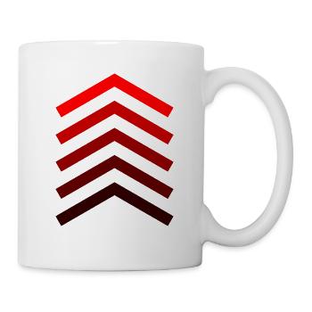Barres rouges comme cadeau de chemise de conception de groupe de flèches - Mug blanc - blanc - Droite