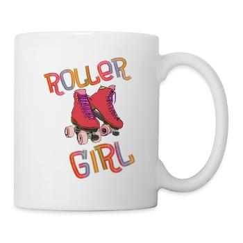 Rollschuh - Roller Girl mit Rollschuhen laufen 80 - Tasse - Weiß - Rechts