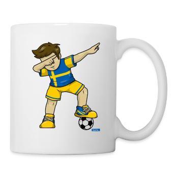 Soccer Dab Dabbing Suède HARIZ Football Dab D - Mug blanc - blanc - Droite