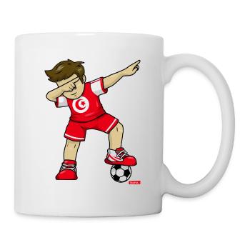 Fussball Dab Dabbing Tunesien HARIZ Fussball Dab D - Tasse - Weiß - Rechts