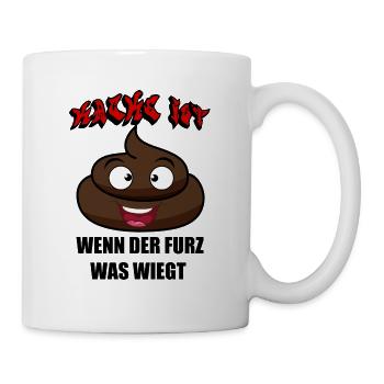 Kacke ist ein schwerer Furz - Tasse - Weiß - Rechts