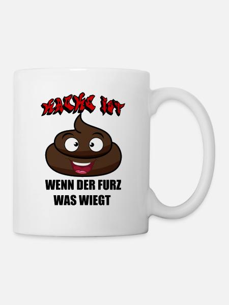 Kacke ist ein schwerer Furz - Tasse - Weiß