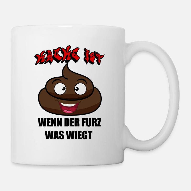 Kacke ist ein schwerer Furz - Tasse - Weiß