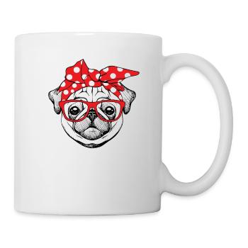 Pug Bandana - Mug blanc - blanc - Droite