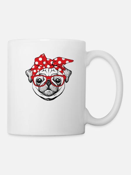 Pug Bandana - Mug blanc - blanc