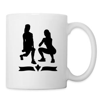 fitness girl aerobic squats - Mug - white - Right