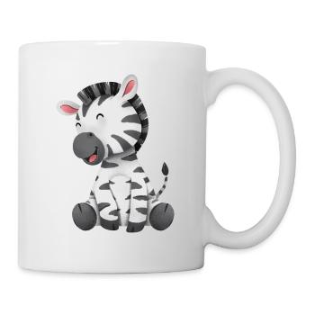 cute animal friends zebra smile - Mug - white - Right