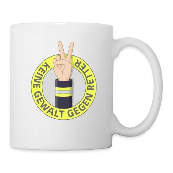 Keine Gewalt gegen Retter - Tasse - Weiß - Rechts