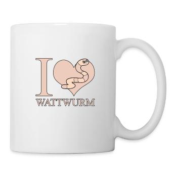 I liebe Wattwürmer - Tasse - Weiß - Rechts