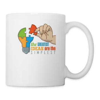 Die größten Ideen sind die einfachsten - Tasse - Weiß - Rechts