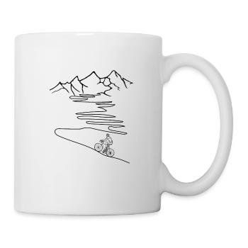 Rennrad mit Berg, Alpenpass - Tasse - Weiß - Rechts