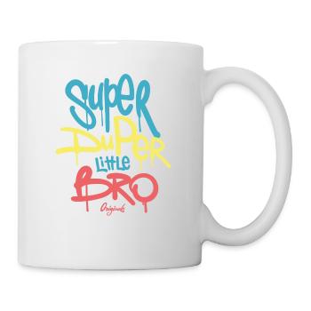 Super Duper little bro originals Geschenkidee - Tasse - Weiß - Rechts