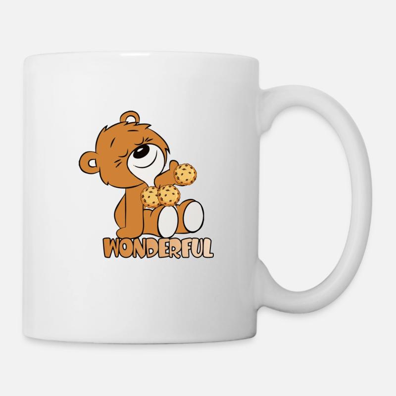 Teddy aime les cookies - Mug blanc - blanc