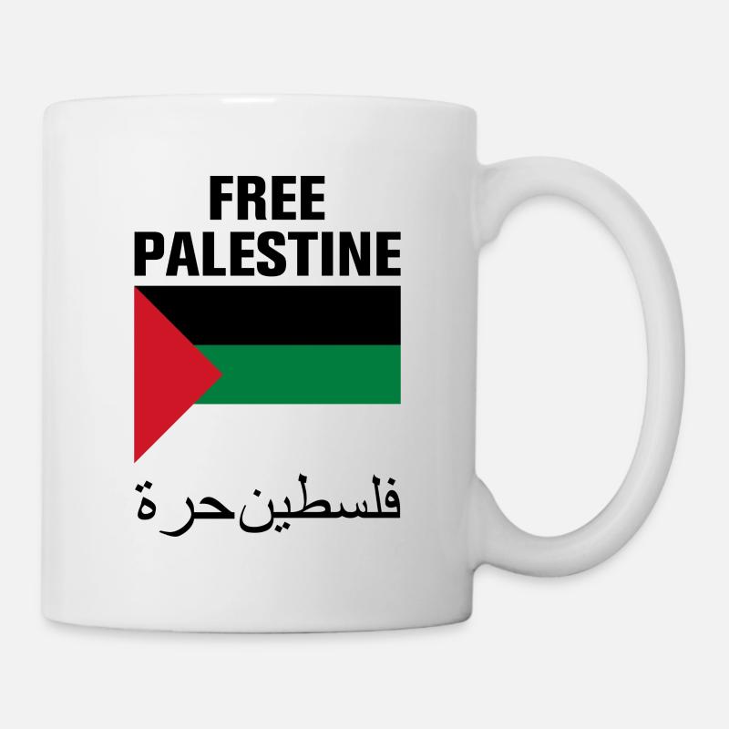 Free Palestine with Flag - Mug - white