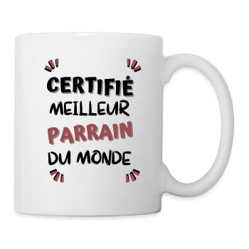 Certifiée meilleur parrain du monde ! parrain - Mug blanc - blanc - Droite
