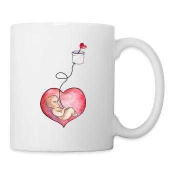 Maman et bébé sont connectés au cœur - Mug blanc - blanc - Droite