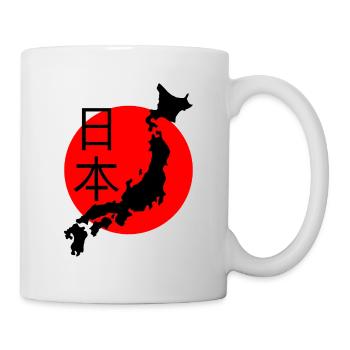 Japanese Red Sun and Map - Mug - white - Right