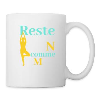 Yoga humour- Reste zen comme moi - Mug blanc - blanc - Droite