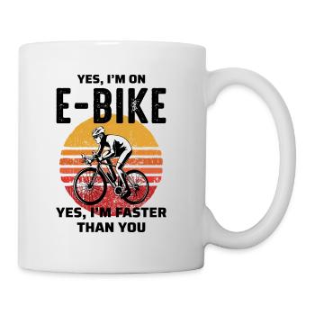 E-Bike Elektrofahrrad Fahrrad Radfahren Biker Mtb - Tasse - Weiß - Rechts
