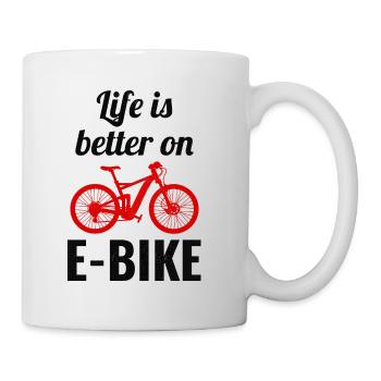 E-Bike Electric-Bike E-Cyclist Bicycling Rider - Mug - white - Right