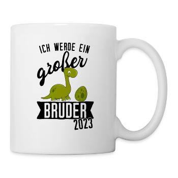 Dinosaurier Dino Jungs Coolster Großer Bruder 2023 - Tasse - Weiß - Rechts