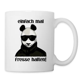 Einfach mal Fresse halten - Panda Bürohumor Design - Tasse - Weiß - Rechts