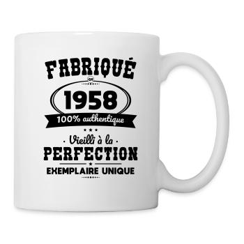 Anniversaire 65 ans - Fabriqué en 1958 - Mug blanc - blanc - Droite